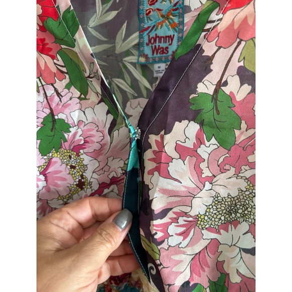 Johnny Was New Medium Gigi Patchwork Dress $398 Patchwork Bohemian Bell Sleeve - Picture 9 of 16